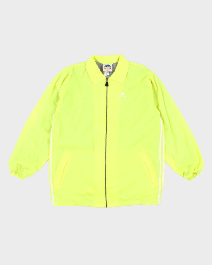Vintage 90s Adidas Bright Neon Yellow Windbreaker - L