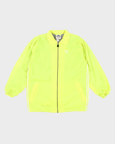 Vintage 90s Adidas Bright Neon Yellow Windbreaker - L