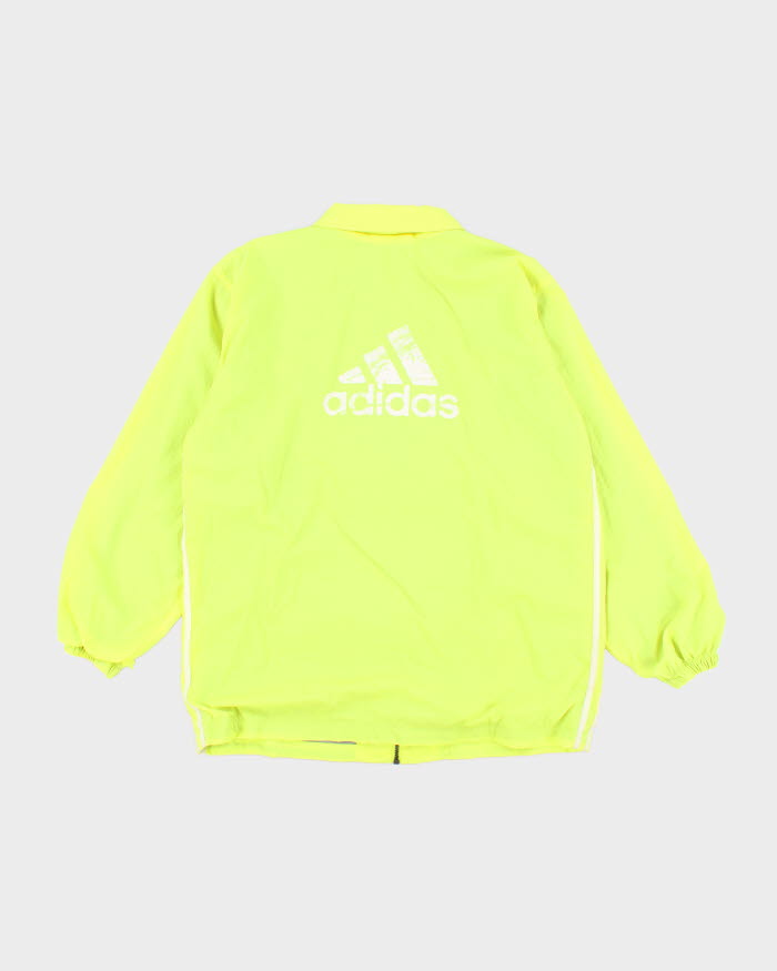 Vintage 90s Adidas Bright Neon Yellow Windbreaker - L