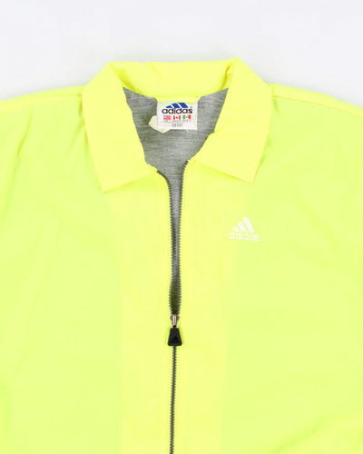 Vintage 90s Adidas Bright Neon Yellow Windbreaker - L