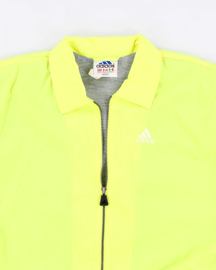 Vintage 90s Adidas Bright Neon Yellow Windbreaker - L
