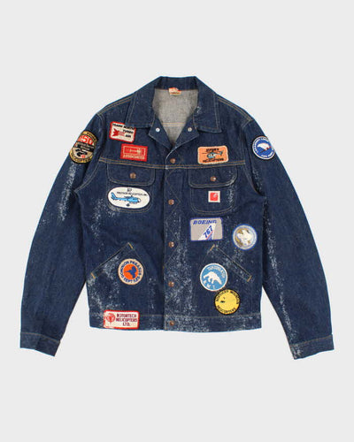 Vintage 80s GWG Patched Denim Jacket - L