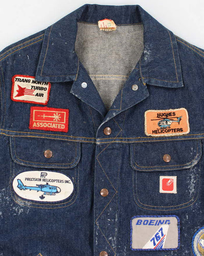 Vintage 80s GWG Patched Denim Jacket - L