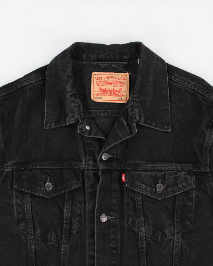 Early 00s Levi's Black Denim Trucker Jacket - XXL – Rokit