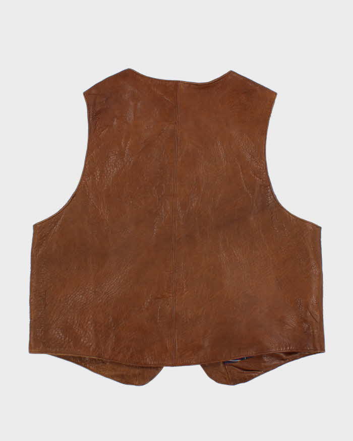 Vintage Willis &amp; Geiger Brown Leather Hunting Vest - L