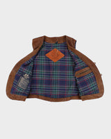 Vintage Willis &amp; Geiger Brown Leather Hunting Vest - L