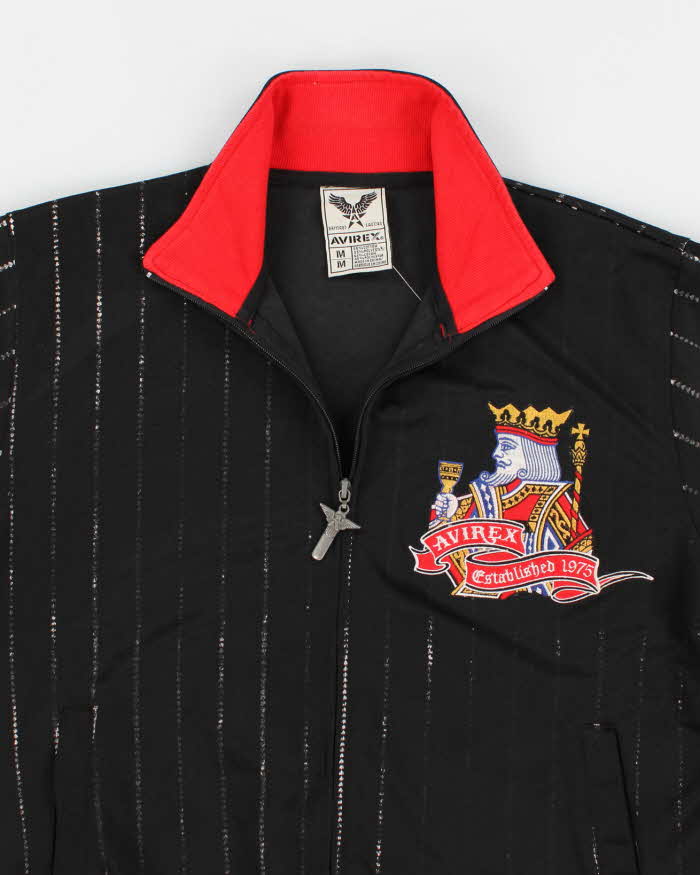 Vintage Men's Avriex Zip Up Embellished Stripped Track Jacket - M