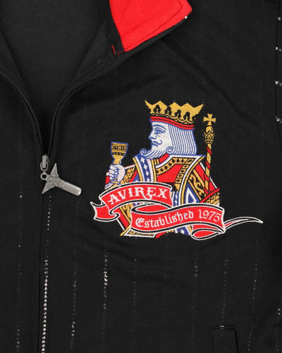 Vintage Men's Avriex Zip Up Embellished Stripped Track Jacket - M