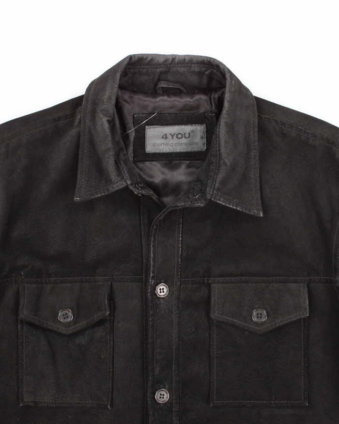 Vintage Men's Black Suede Western Style Jacket - L