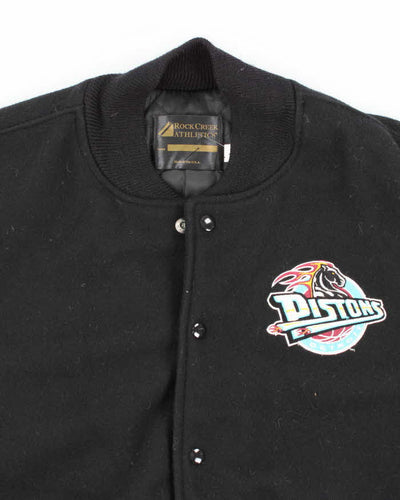 Vintage Men's Black Detroit Pistons Varsity Jacket - L