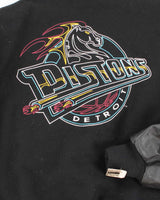 Vintage Men's Black Detroit Pistons Varsity Jacket - L