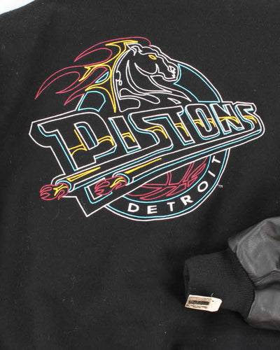 Vintage Men's Black Detroit Pistons Varsity Jacket - L