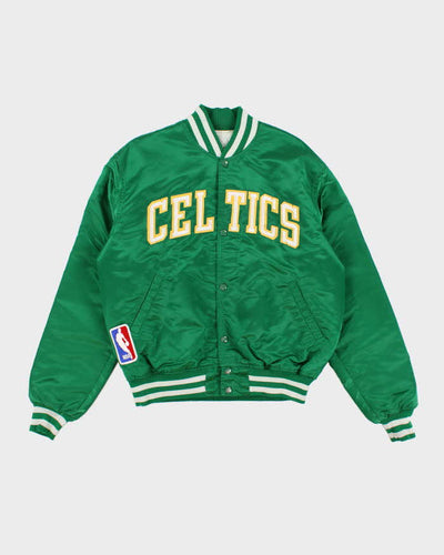 Vintage Men's Green Boston Celtics X NBA Satin Varsity Jacket - L