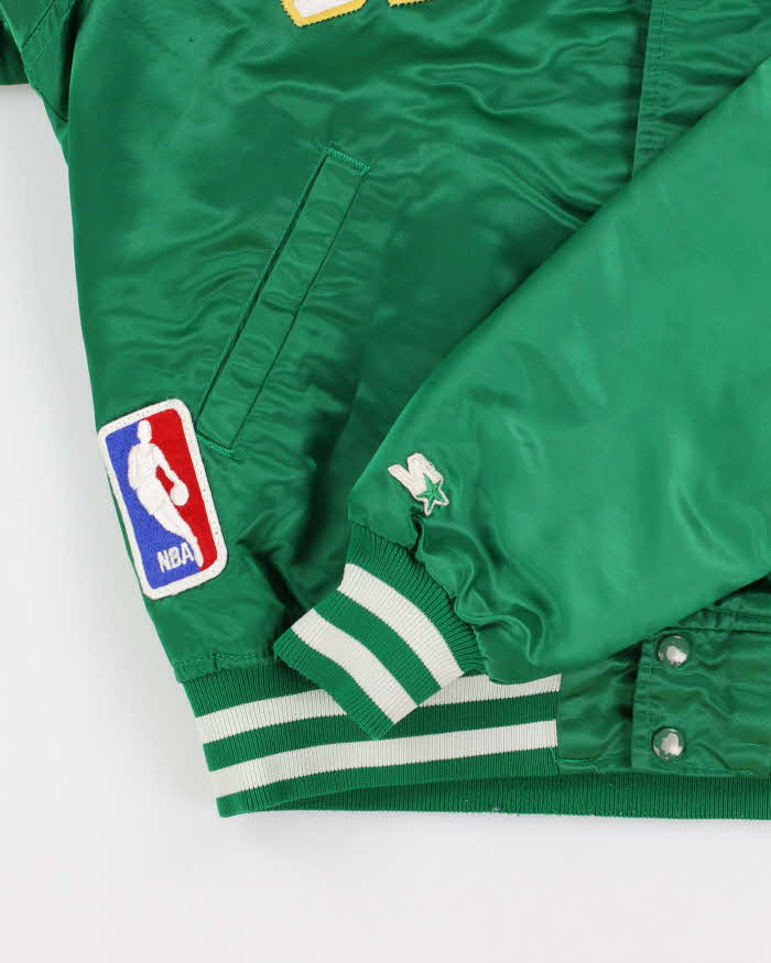 Vintage Men's Green Boston Celtics X NBA Satin Varsity Jacket - L