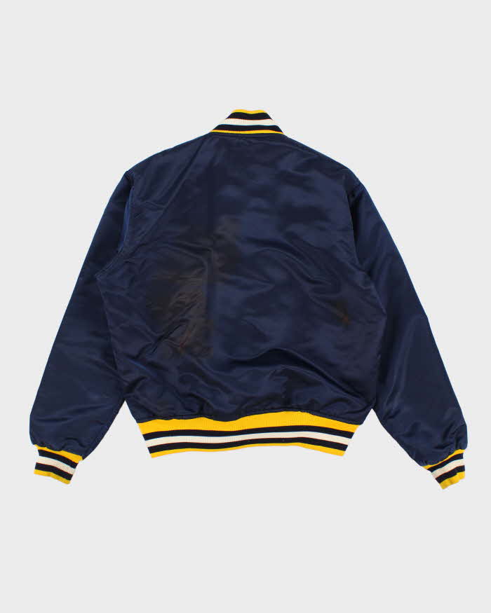 Vintage Men's Navy Michigan Wolverines Satin Starter Varsity Jacket - M