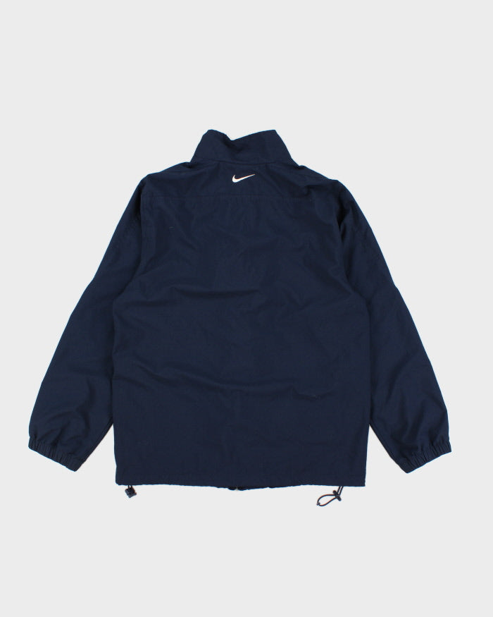 90s Vintage Men's Navy Nike Zip Up Track Jacket - L