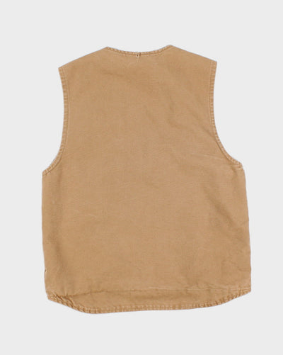 Vintage Men's Tan Carhartt Zip Up Vest - M