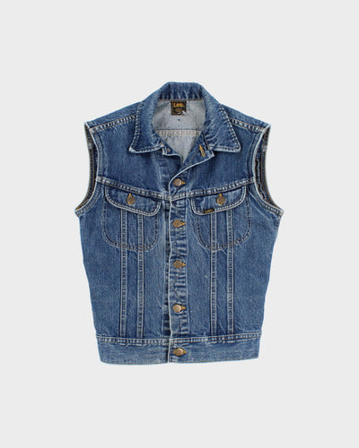 Vintage Men's Blue Lee Sleeveless Denim Jacket - S