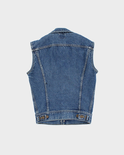 Vintage Men's Blue Lee Sleeveless Denim Jacket - S