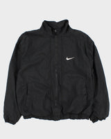90s Vintage Men's Black Nike Zip UP Track Jacket - M