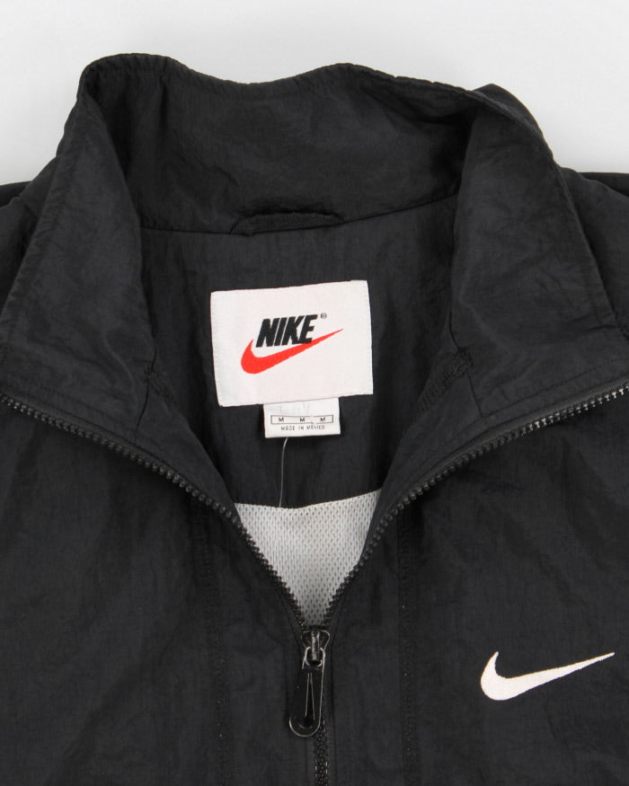 90s Vintage Men's Black Nike Zip UP Track Jacket - M – Rokit