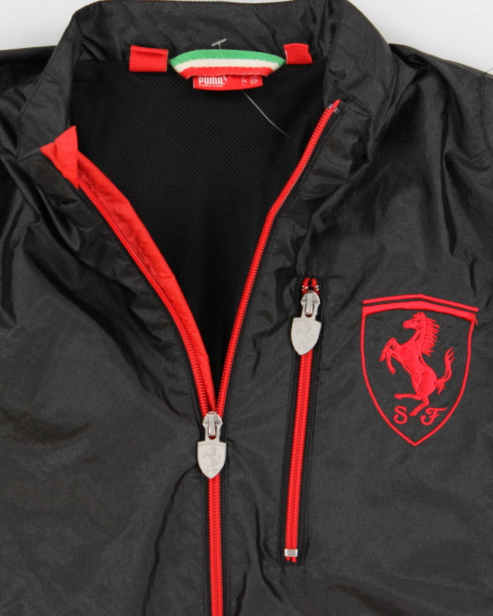 Vintage Men's Black Puma x Ferrari Track Jacket L