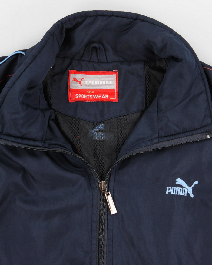 90s Vintage Men's Navy Puma Track Jacket - L