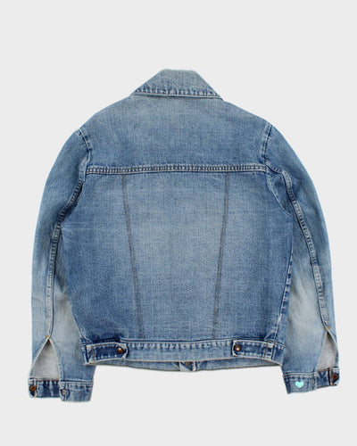 Vintage Men's Blue Light Wash Denim Jacket - M