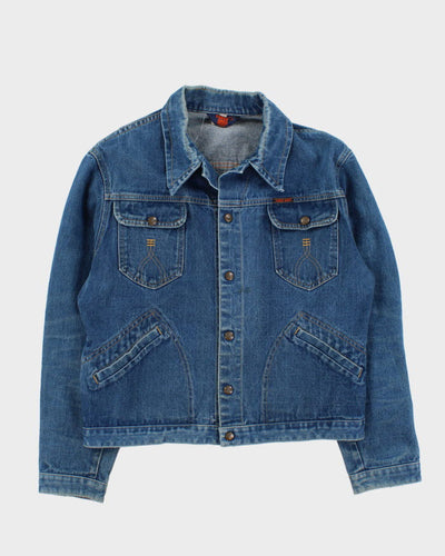 Vintage Men's Blue Light Wash Three Bars Denim Jacket - M