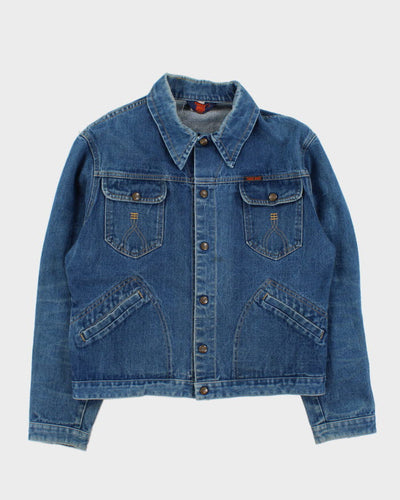 Vintage Men's Blue Light Wash Three Bars Denim Jacket - M