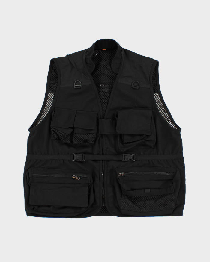 Black Netted Utility Vest - L