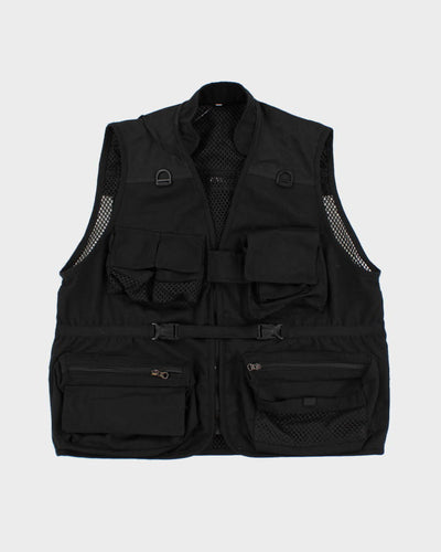 Black Netted Utility Vest - L