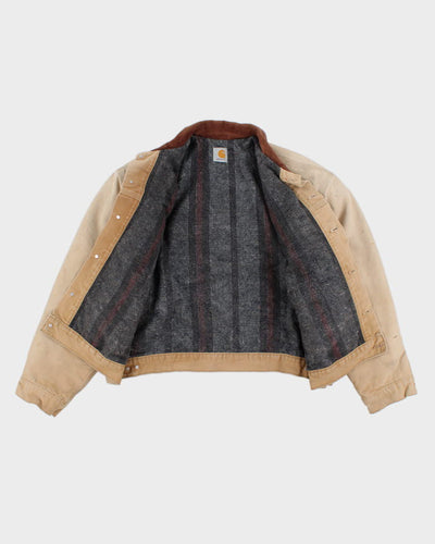 Vintage Carhartt Fleece Lined Faded Beige Workwear Jacket - XXXL