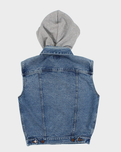 Calvin Klein 1990s Sleeveless Hoodie Denim Jean Jacket - S