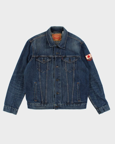 Mens Levis 1990s Button Up Canada Patch Denim Jean Jacket - L