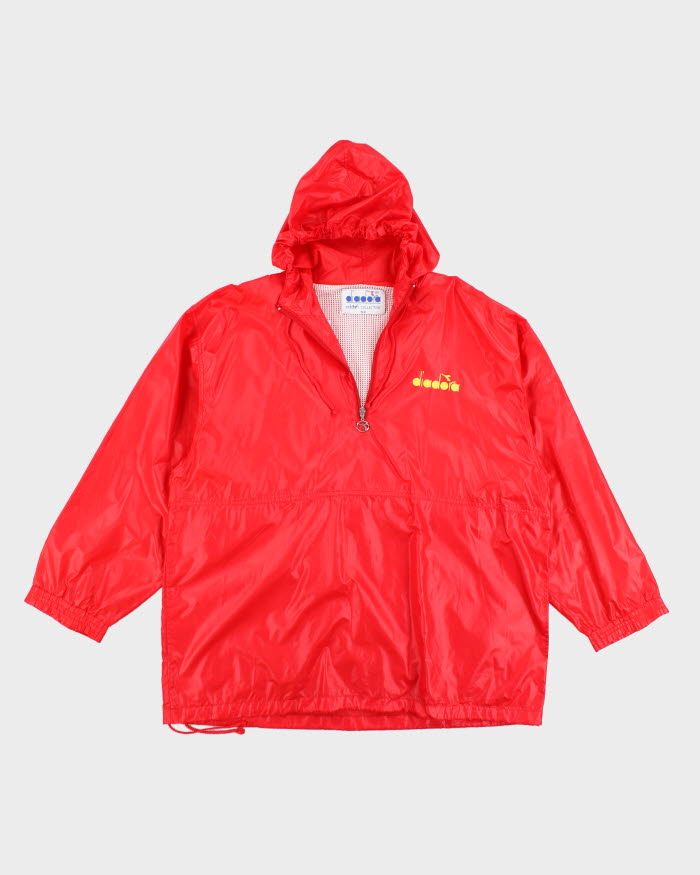 Vintage 90s Diadora Red Windbreaker Jacket - L