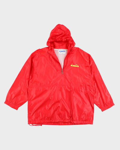 Vintage 90s Diadora Red Windbreaker Jacket - L