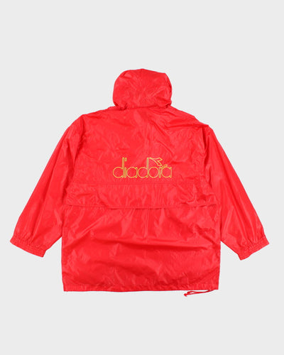 Vintage 90s Diadora Red Windbreaker Jacket - L