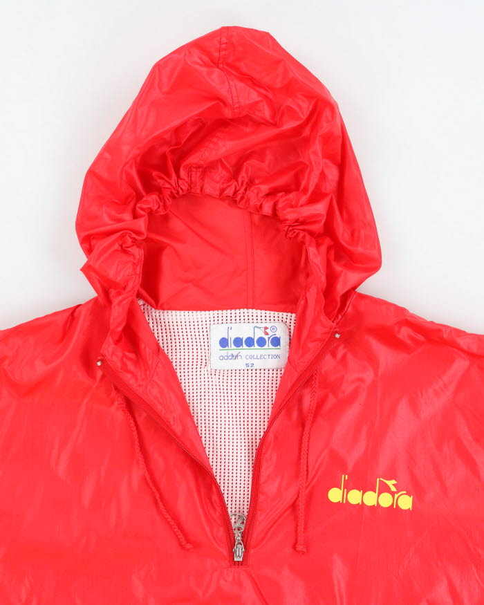 Vintage 90s Diadora Red Windbreaker Jacket - L