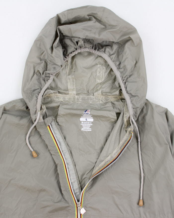 K-way Khaki Windbreaker Jacket - L