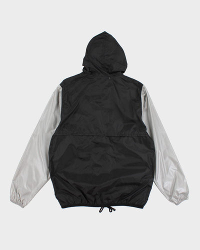 K-way Black and Grey Windbreaker Jacket - M