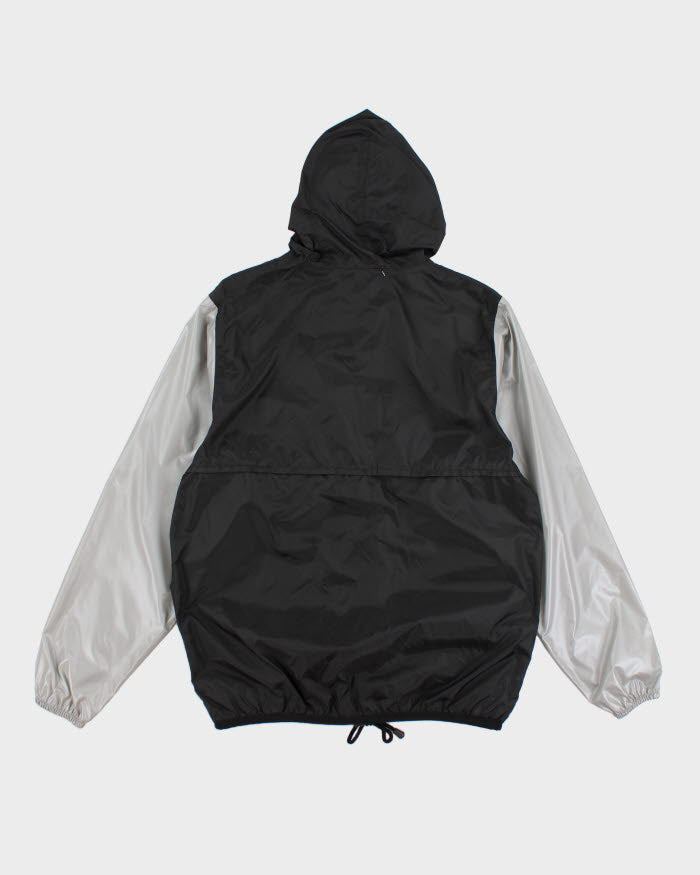 K-way Black and Grey Windbreaker Jacket - M