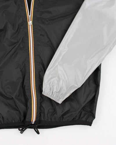 K-way Black and Grey Windbreaker Jacket - M
