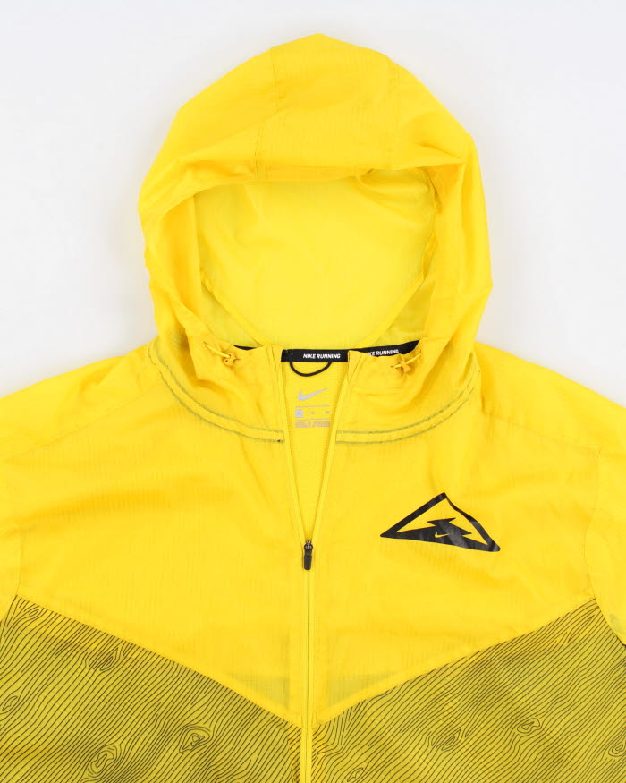 Nike Lightweight Yellow Pattern Windbreaker Jacket - XL