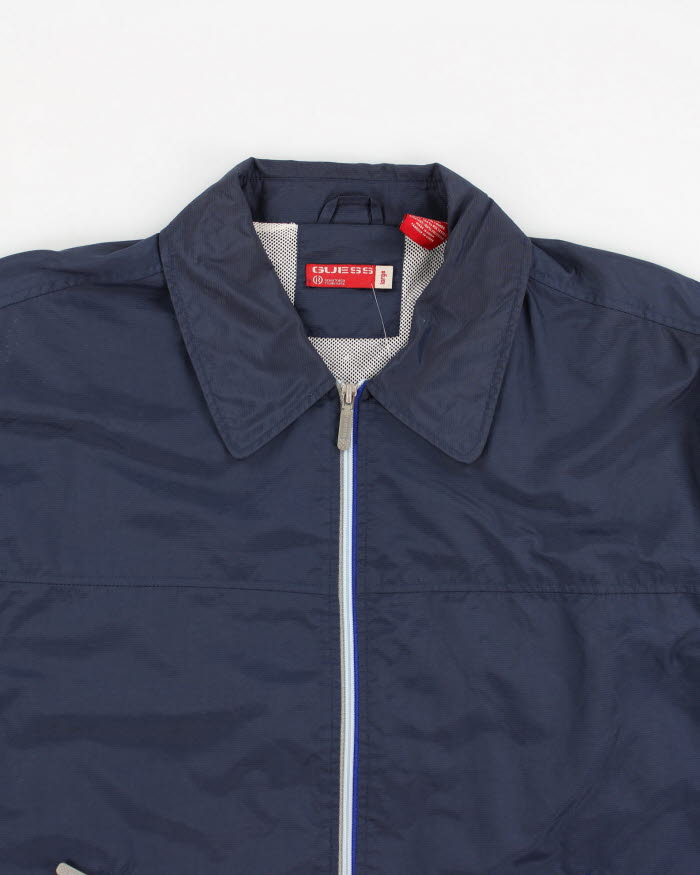 90s Men's Guess Double Zip Navy Jacket - L