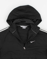 00s Men's Black Nike Quarter Zip Windbreaker - S