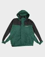 90s Ludeman Green Hooded Windbreaker Jacket - M