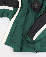 90s Ludeman Green Hooded Windbreaker Jacket - M