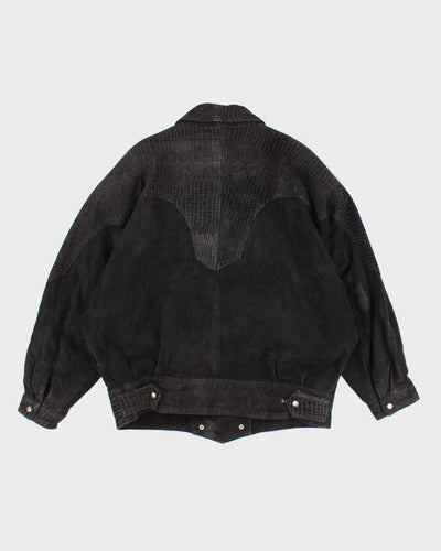 Vintage ADA 80s Bat Wing Leather Jacket - L