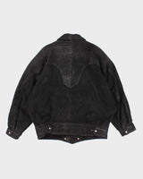 Vintage ADA 80s Bat Wing Leather Jacket - L